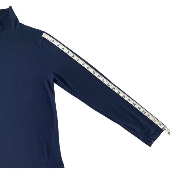 Eileen Fisher Stretch Jersey Knit Turtleneck Tunic Top Tencel Lyocell Blue Small - Picture 4 of 8